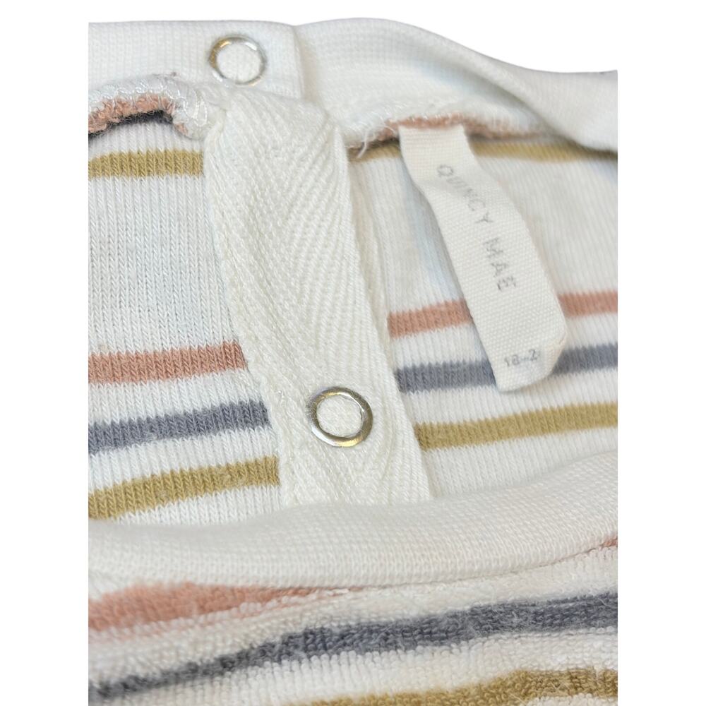 Quincy Mae Striped Organic Cotton Terry Cloth Romper Size 18-24 Months - Picture 2 of 4